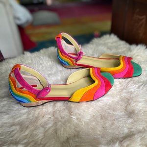 Rainbow Flat Heel Sandals, Blonder Mercantile, Size UK 40 (US 9)